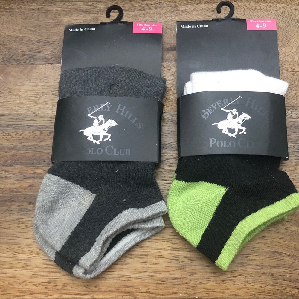 Beverly Hills Polo Club Low-Cut Athletic Socks in Gray & Green (2-Pack)